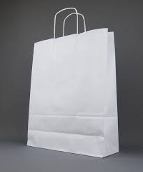 Large White Carrier Bags 11x17x21