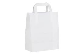 Medium White Carrier Bags 10x15x18