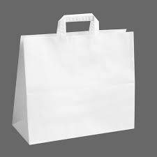 Jumbo White Carrier Bags 13x19x23