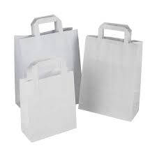 Sos White Large Kraft Handle Bags Approx 250