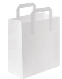 Sos White Medium Kraft Handle Bags Approx250