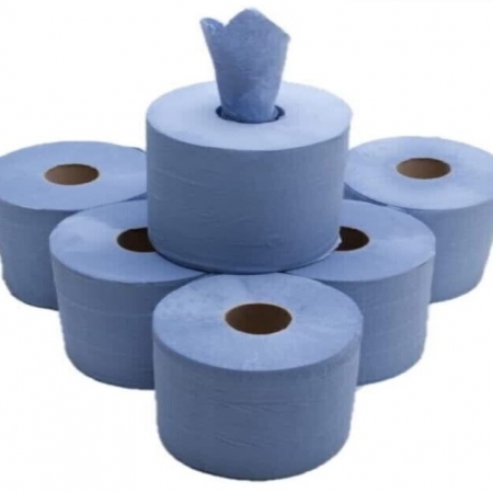 Heavy Duty 2 Ply Blue Tissue Roll 1x6