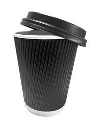 8 Oz Black Rippled Cup Lids 10x100
