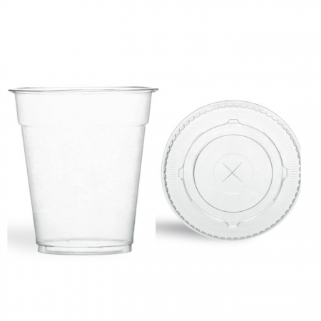 Clear Flat Lid Smoothie Cup 12/16oz 1000