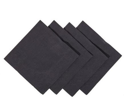 Cl 24cm 2ply Black Napkins 8x300