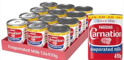 Nestle Carnation Evaporated Milk 12x410g